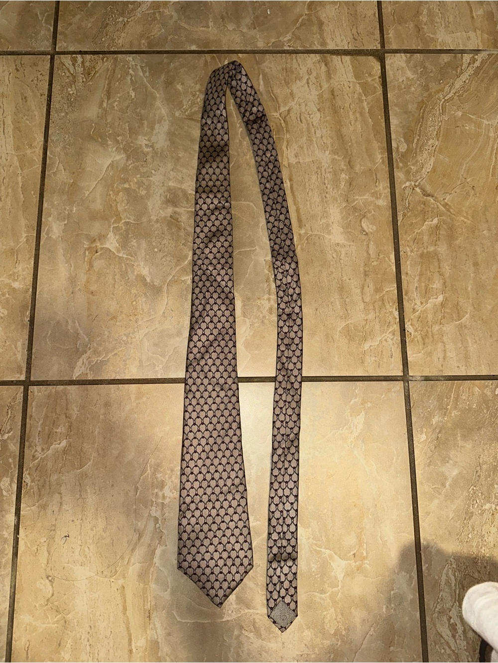 Tan & Red  vintage Christian Dior tie